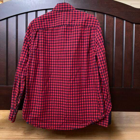 Ralph Lauren Gingham Button Down Boys Size 8 Red and Navy Blue - Picture 2 of 10